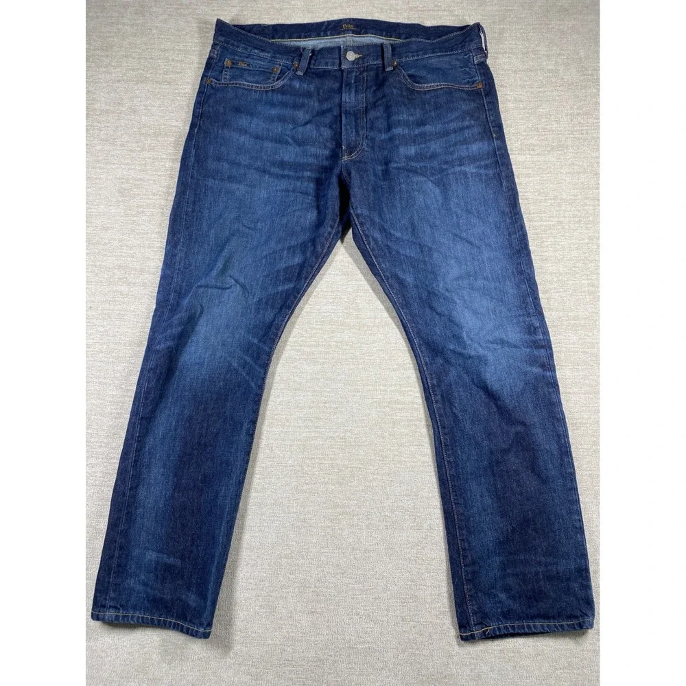 Polo Ralph Lauren Varick Slim Straight Jeans Mens 36x30 Blue Denim 5-Pocket